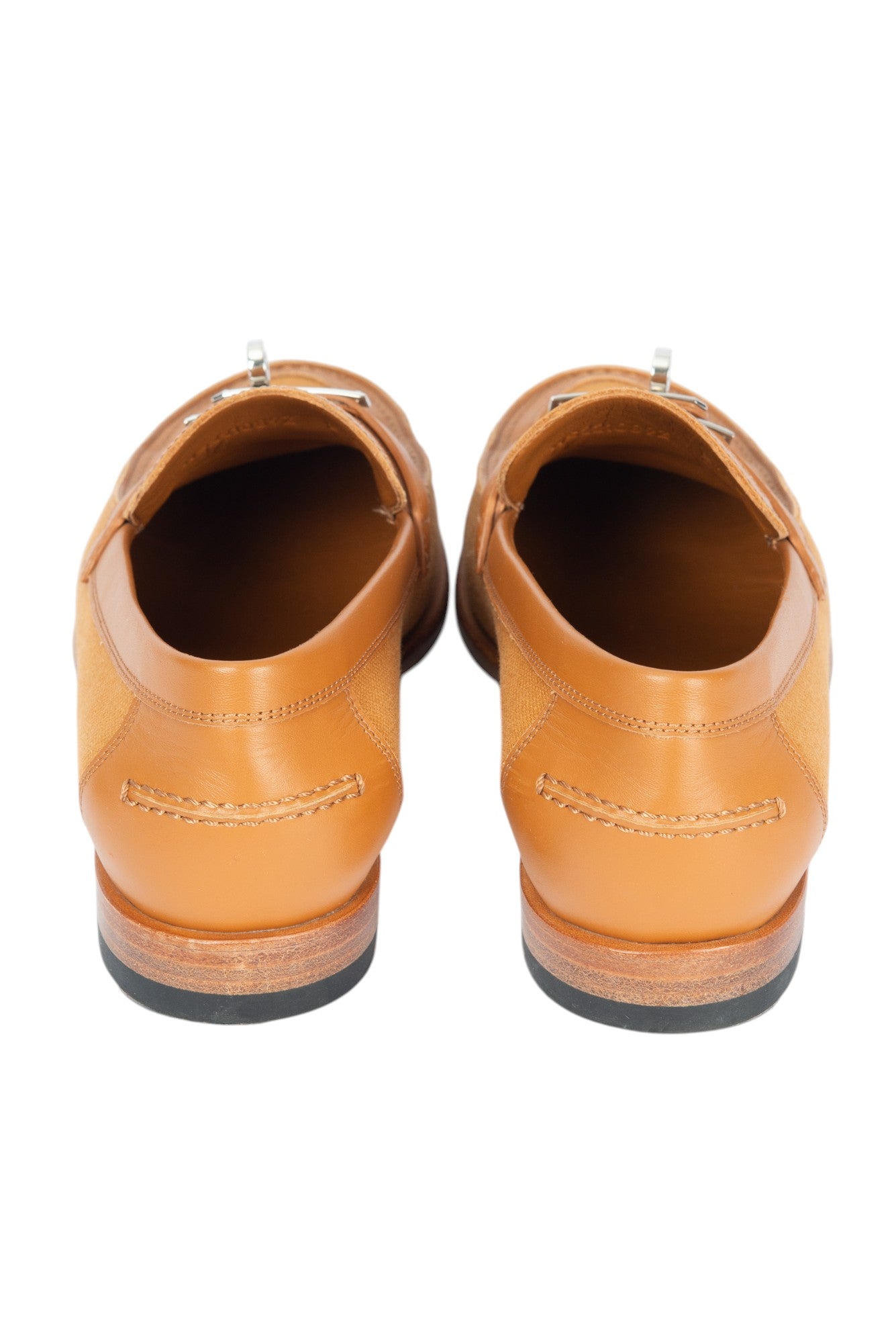 HERMÈS Brown Canvas Destin Loafers Size 37.5 US 7.5