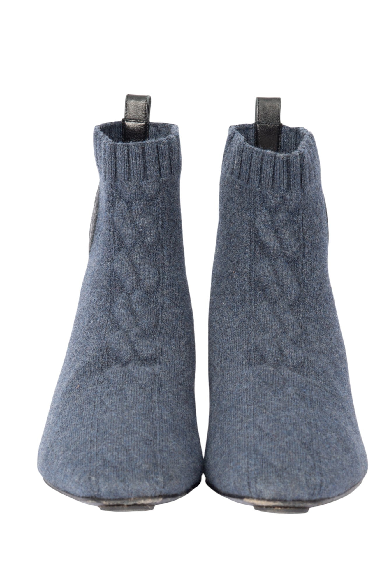 HERMÈS Blue Knit Duo Chelsea Ankle Boots Size 38
