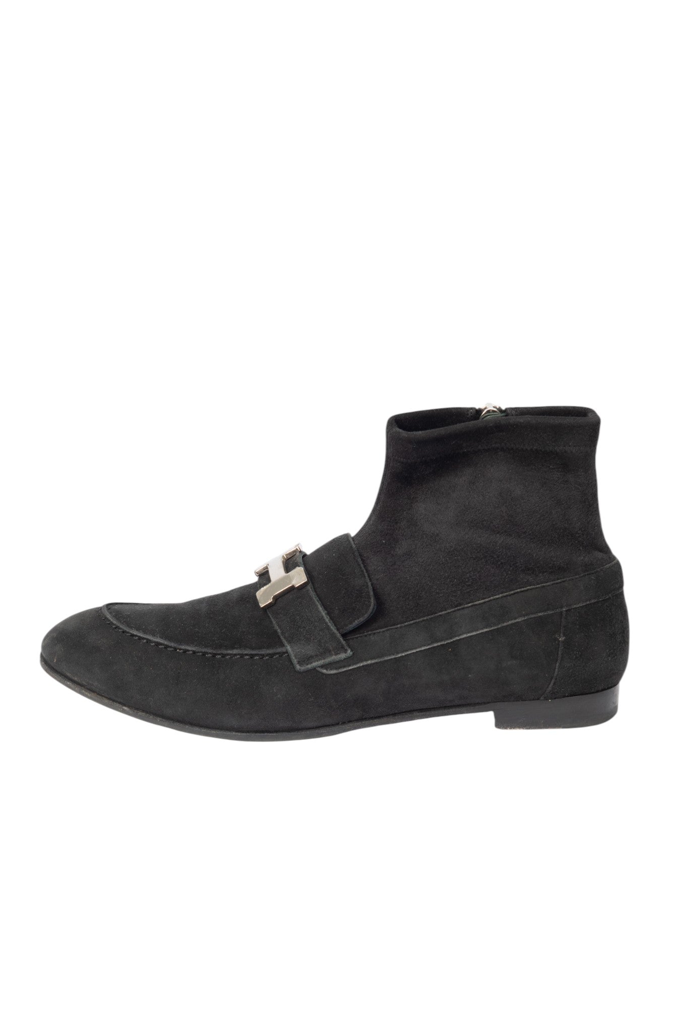 HERMÈS Black Suede Saint Honore Ankle Boots Size 38