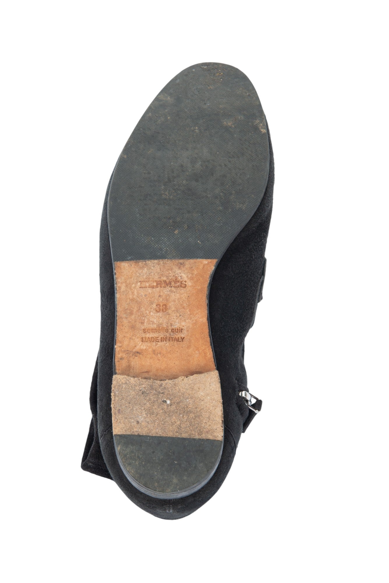 HERMÈS Black Suede Saint Honore Ankle Boots Size 38