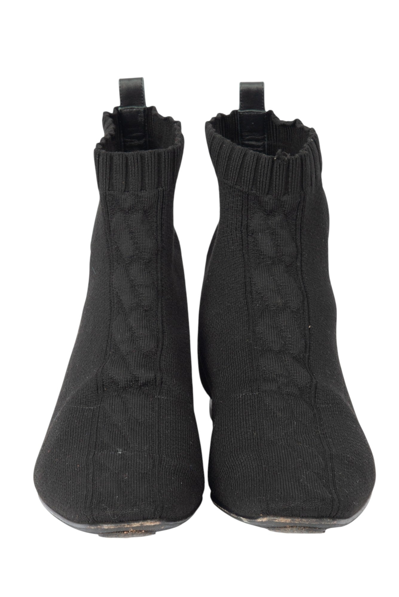 HERMÈS Black Knit Duo Chelsea Ankle Boot Size 38