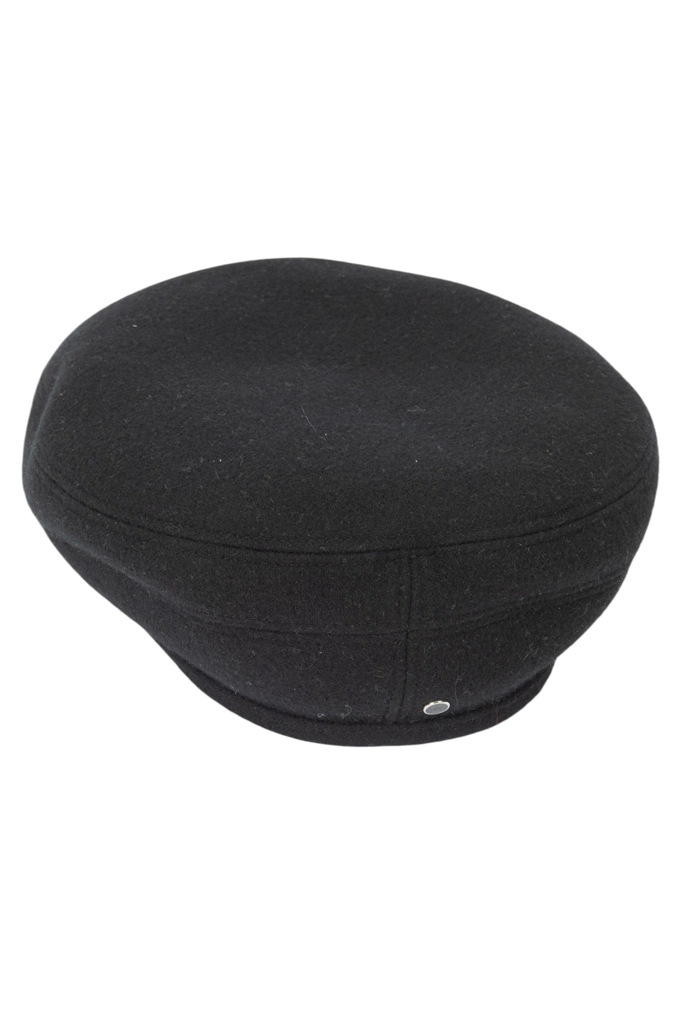 HERMES Black Wool Blend Saint-Honoré Clou De Selle Beret Size L