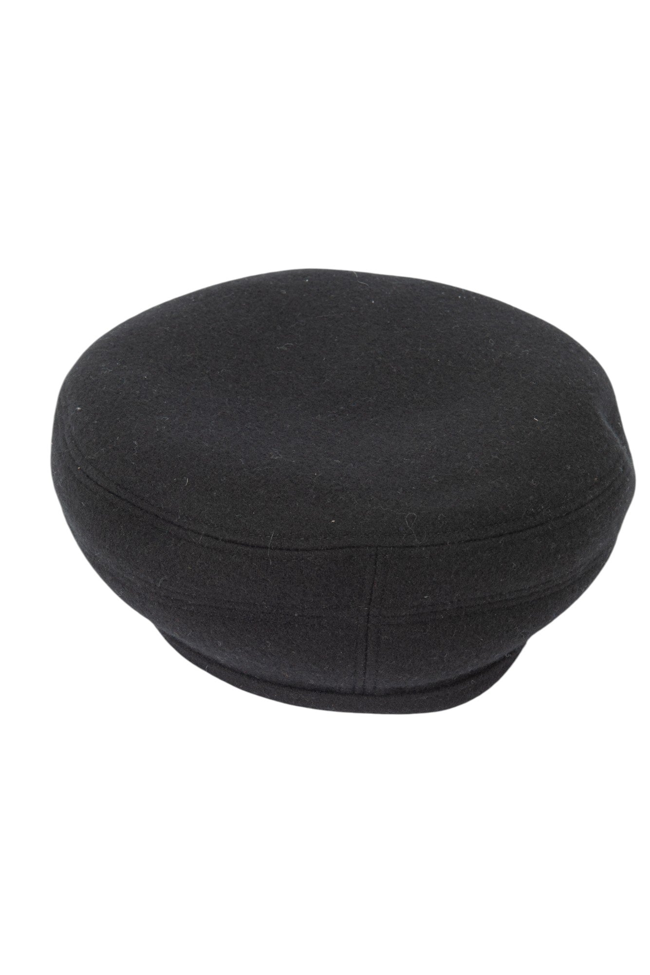 HERMES Black Wool Blend Saint-Honoré Clou De Selle Beret Size L