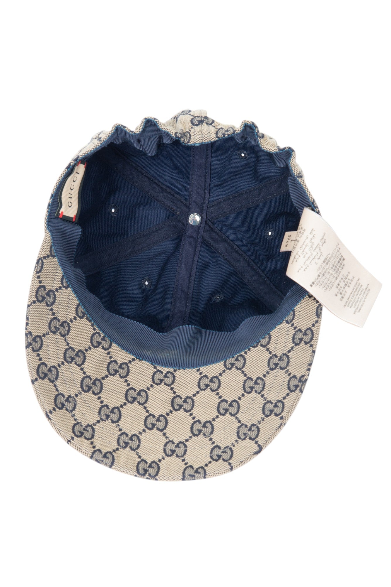 GUCCI Beige Cotton GG Canvas Baseball Cap Size L