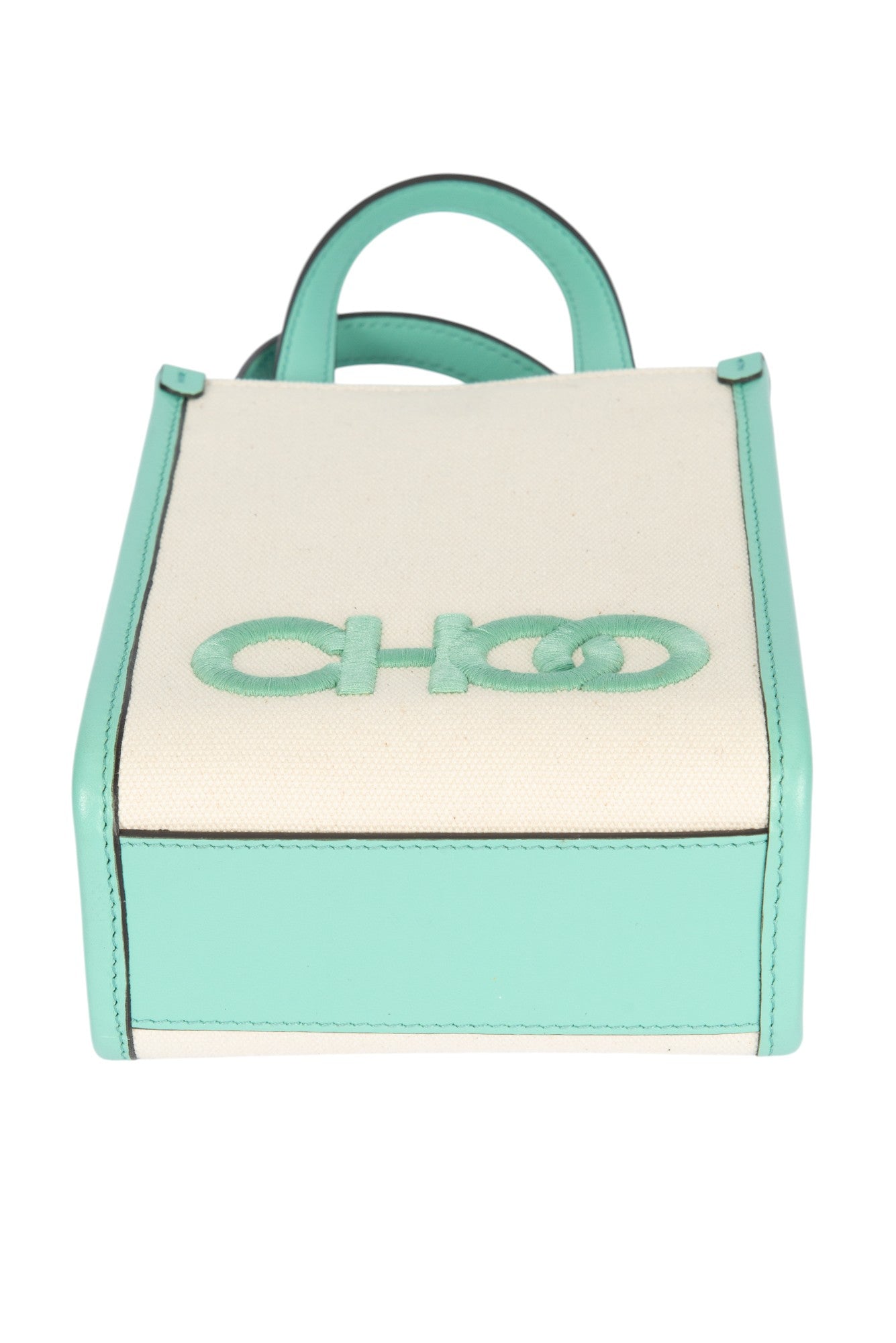 JIMMY CHOO Canvas Logo Mini Tote Crossbody Bag