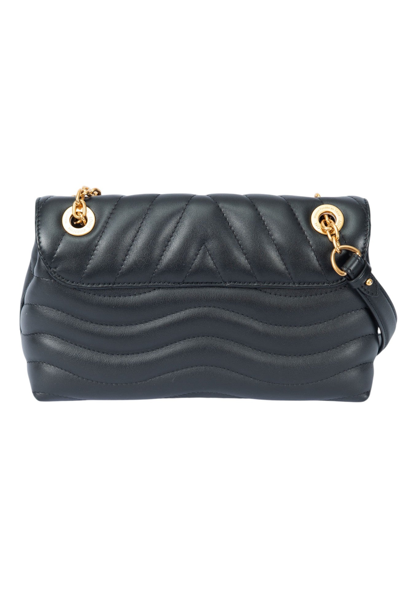 LOUIS VUITTON Black Quilted Leather New Wave Chain Shoulder Bag