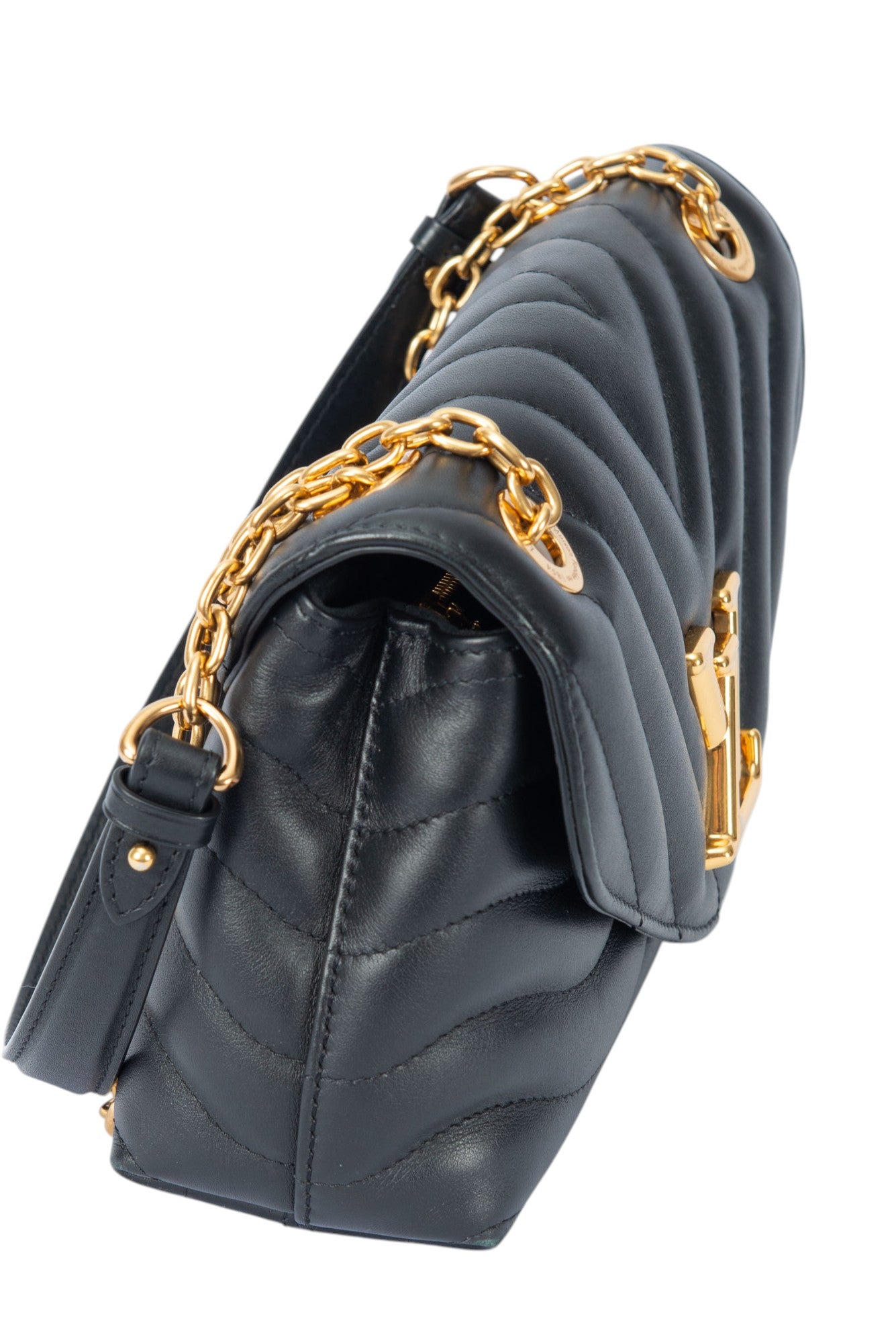 LOUIS VUITTON Black Quilted Leather New Wave Chain Shoulder Bag