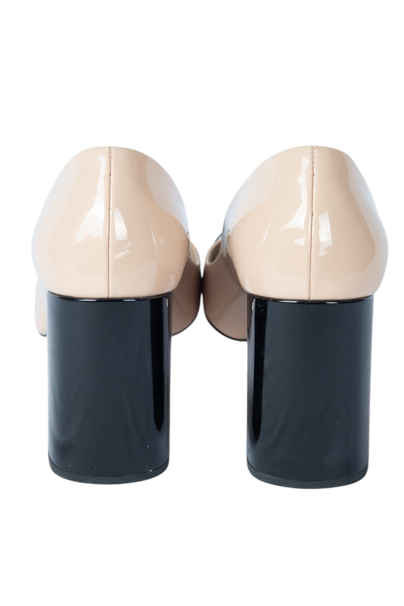 PRADA Patent Leather Cap Toe Heels Size 37.5 US 7.5