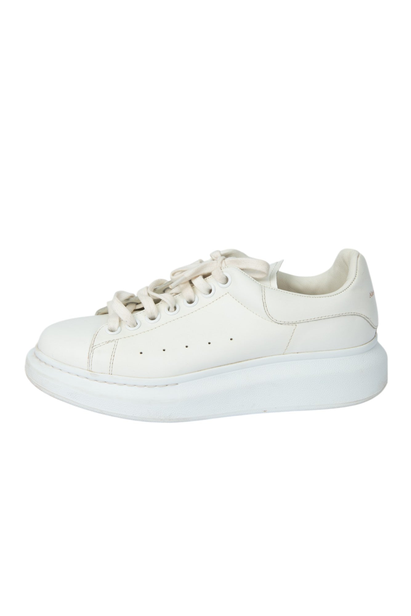 ALEXANDER MCQUEEN White Leather Oversized Platform Sneaker Size 38.5