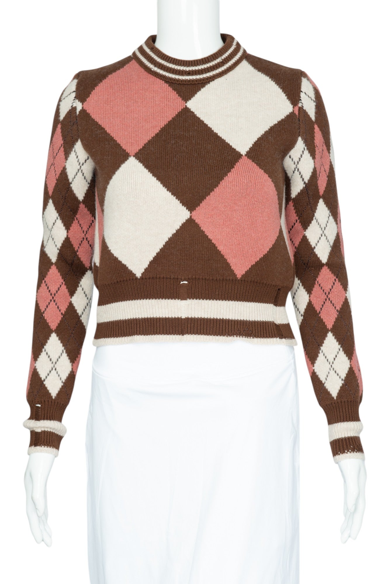 GOLDEN GOOSE Argyle Print Sweater Size XS