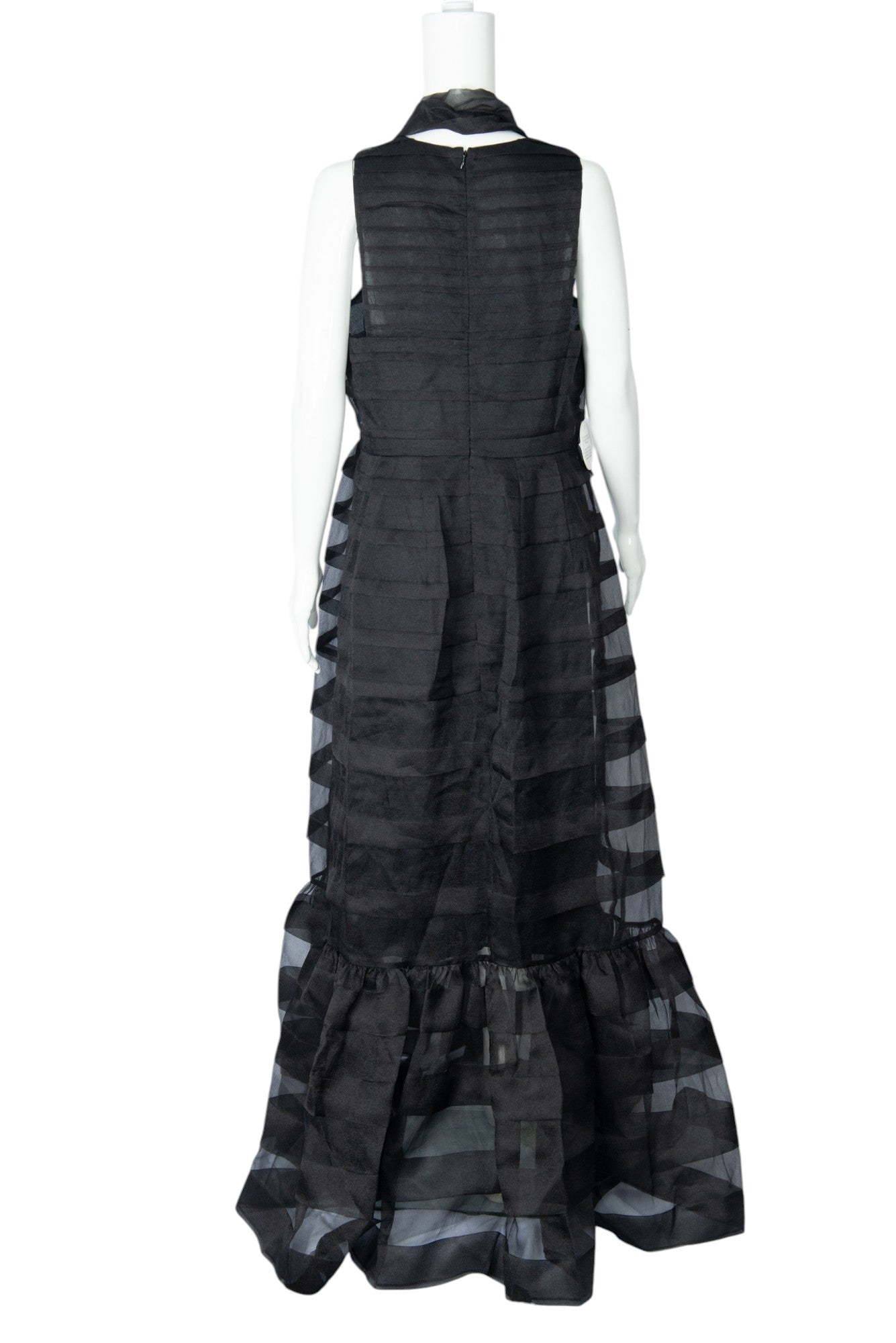 STAUD Black Spiral Maxi Dress Gown Size 16