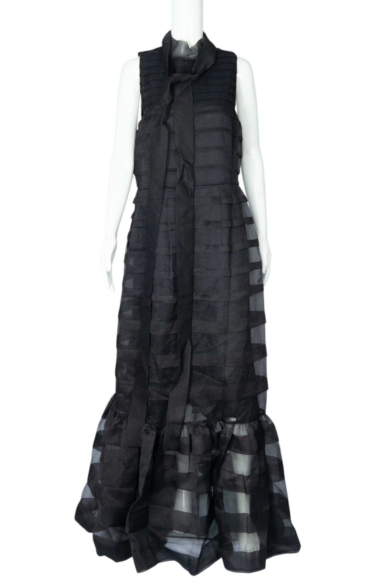 STAUD Black Spiral Maxi Dress Gown Size 16