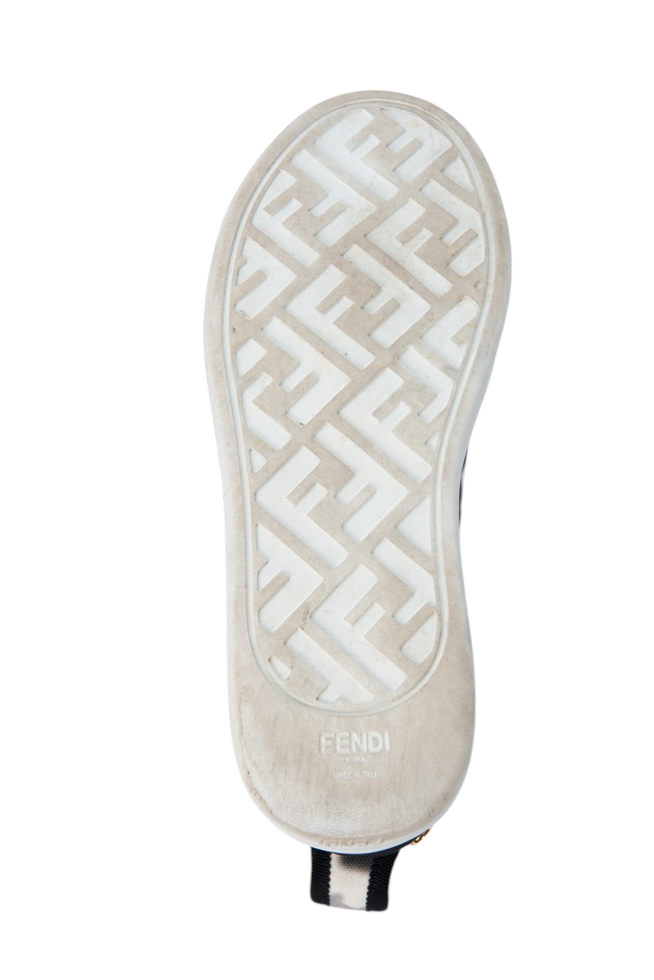 FENDI Black White Canvas Printed Logo Sneakers Size 36 US 6