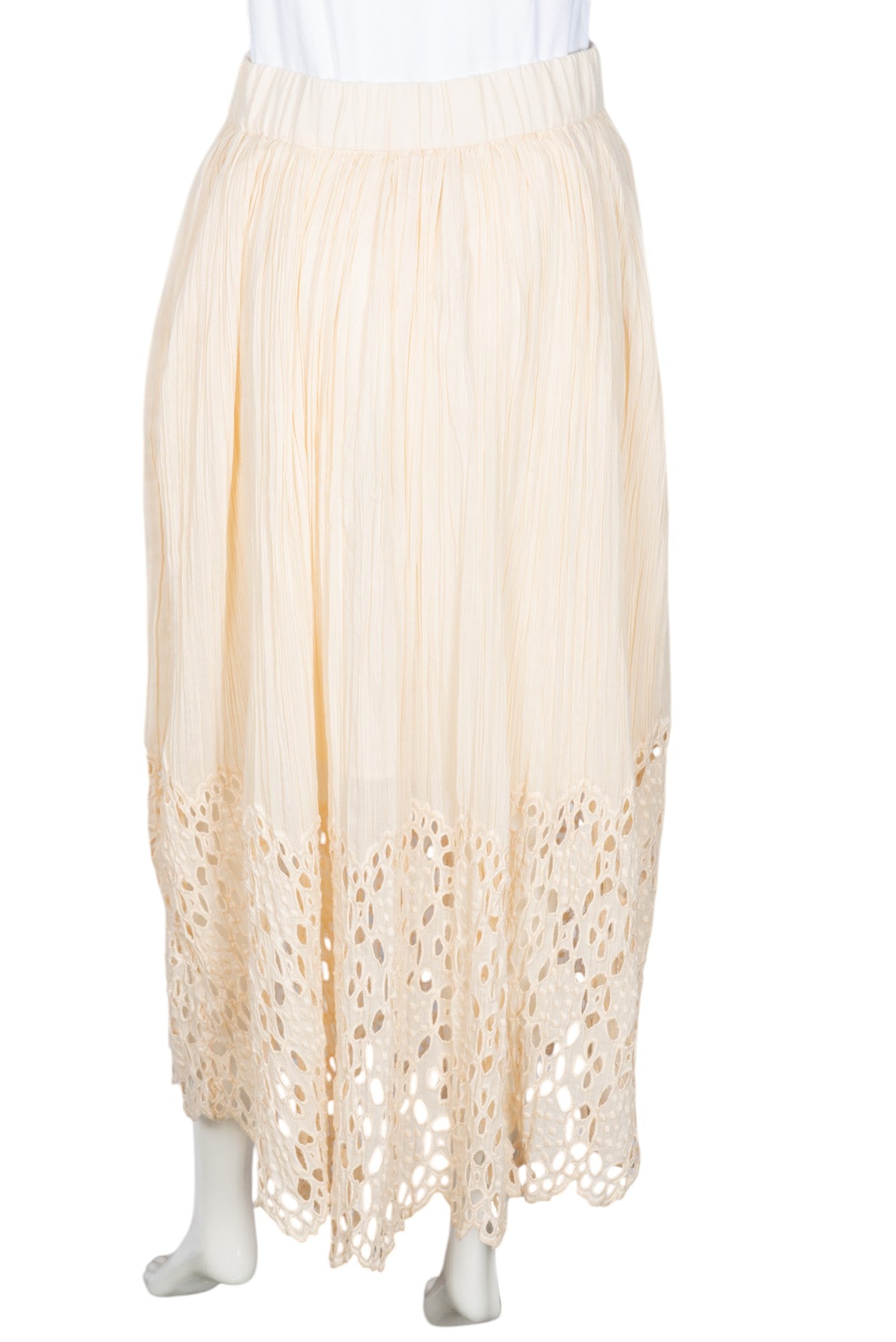 SEA NEW YORK Cream Lace Elsie Midi Skirt Size M