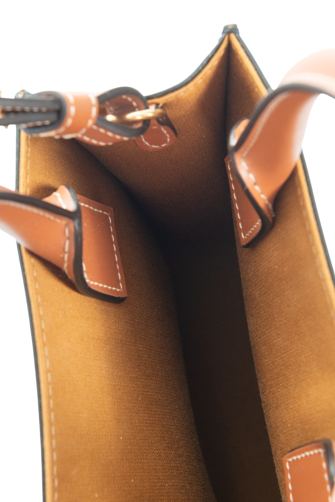 CELINE Brown Triomphe Vertical Cabas Mini Crossbody Bag