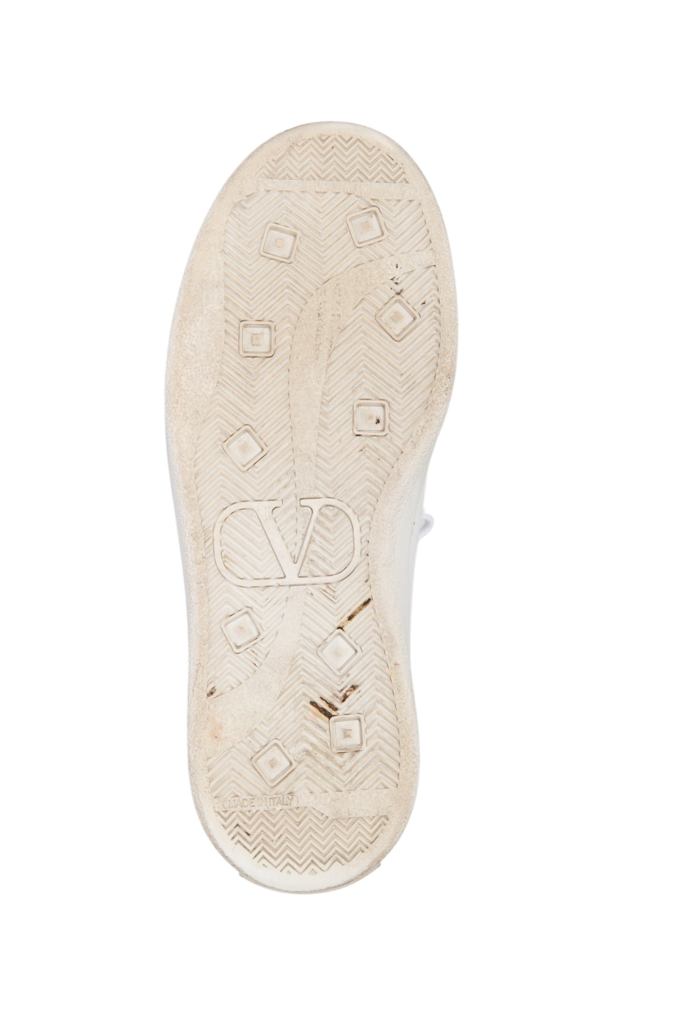 VALENTINO White Beige Leather Backnet Sneakers Size 35.5 US 5.5