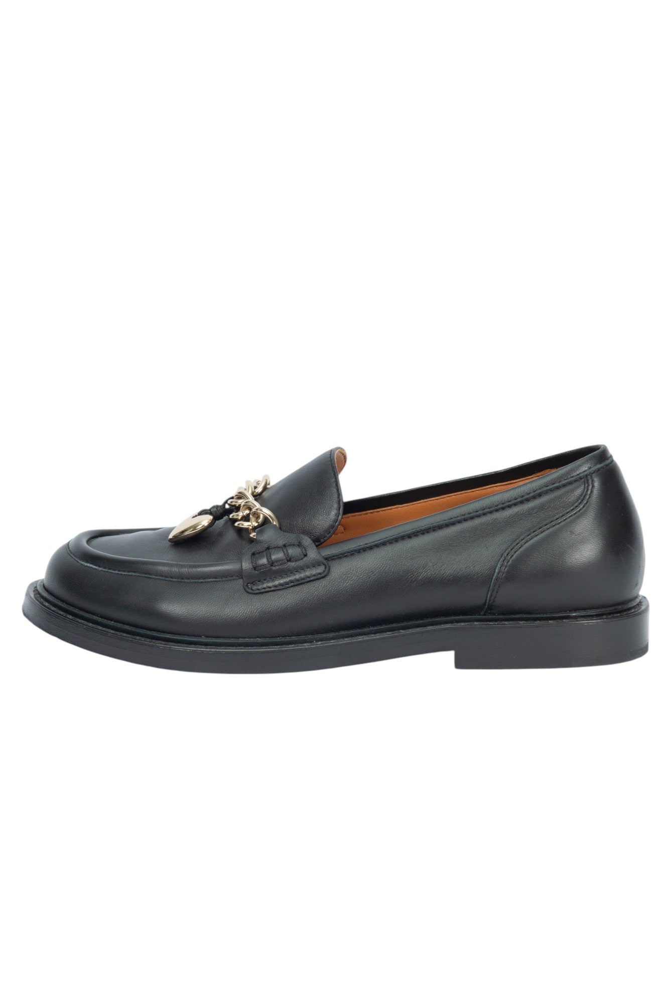 CHLOÉ Black Leather Ninna Loafers Size 36.5 US 6.5