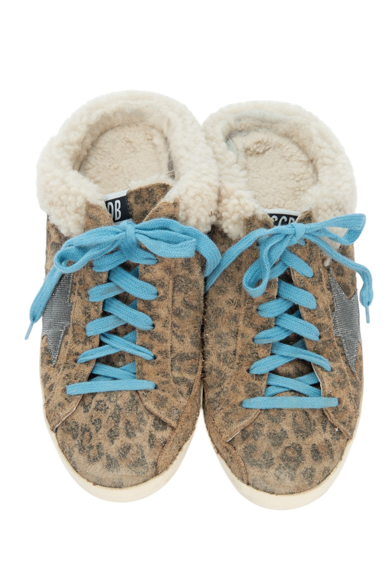 GOLDEN GOOSE Beige Suede Shearling Superstar Sabot Sneakers Size 37 US 7
