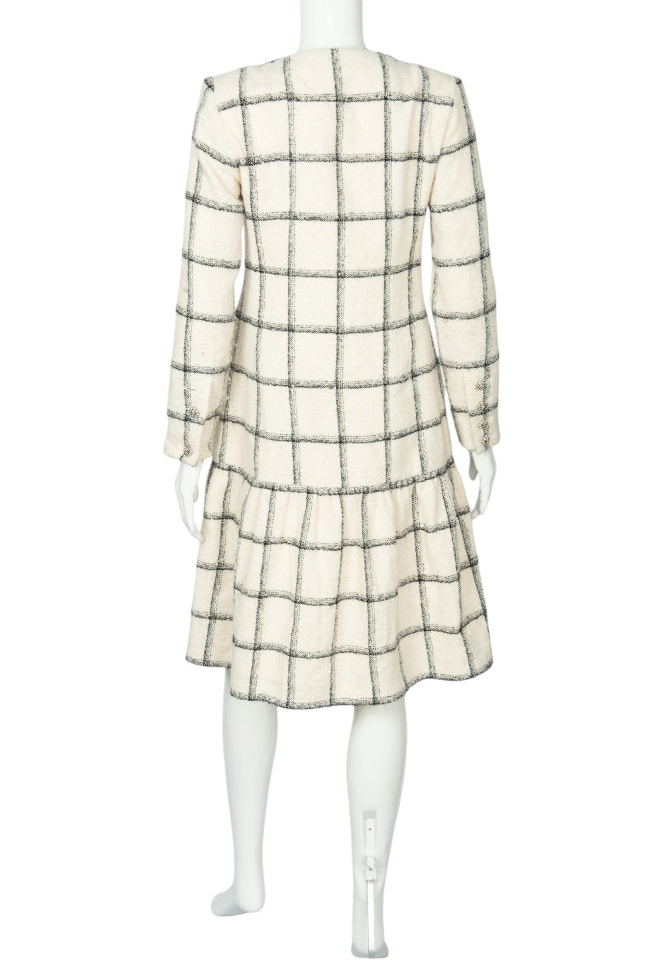 CHANEL Cream Wool Tweed Mini Dress Size 36 US 4