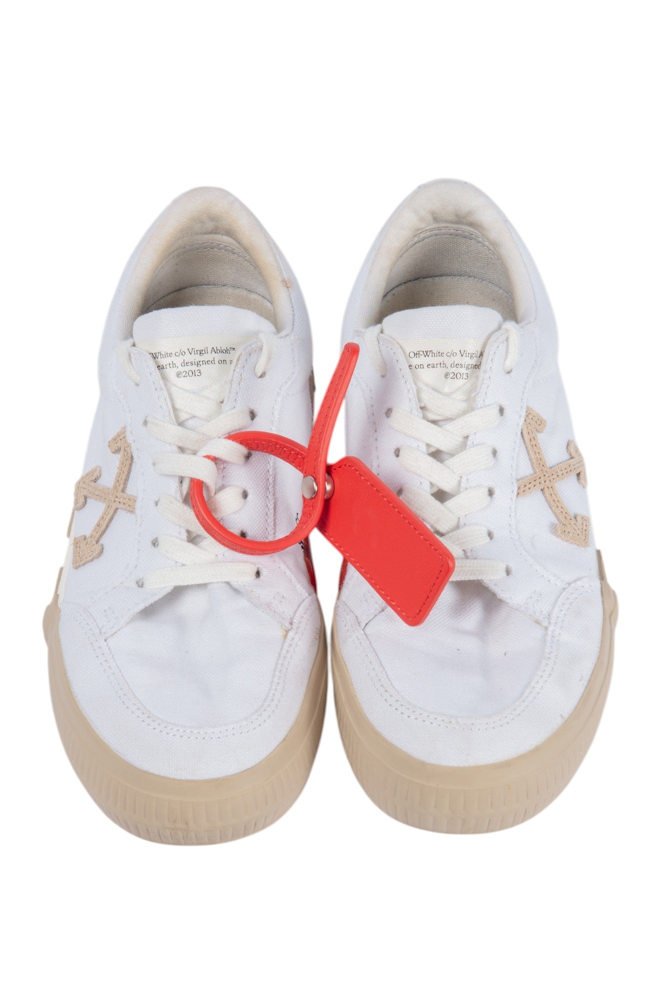 OFF-WHITE White Beige Vulc Sneakers Size 36