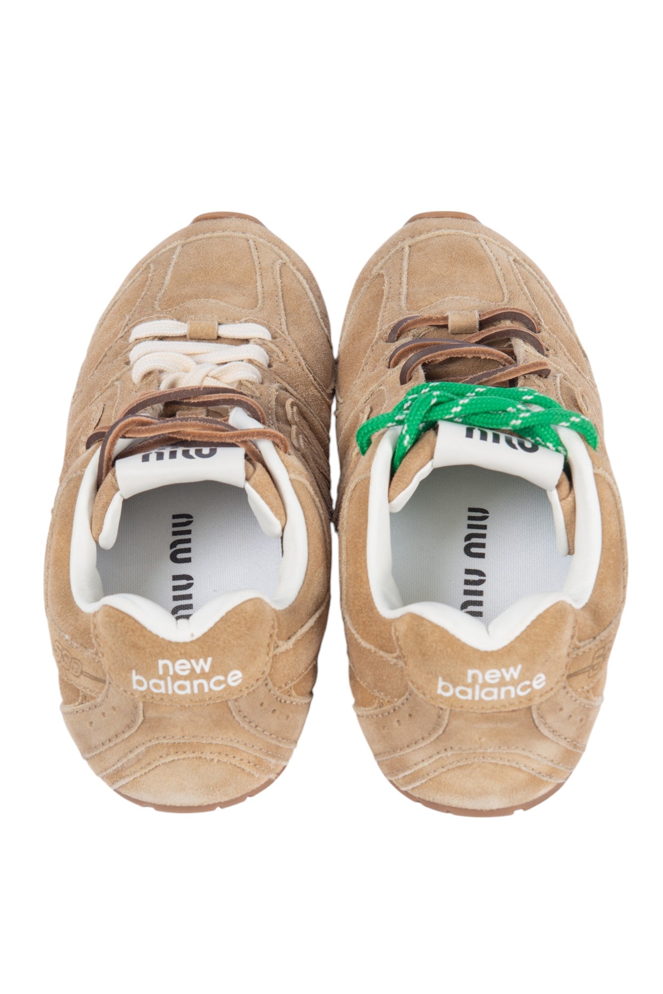 MIU MIU × New Balance Brown Suede Sneakers Size 37.5