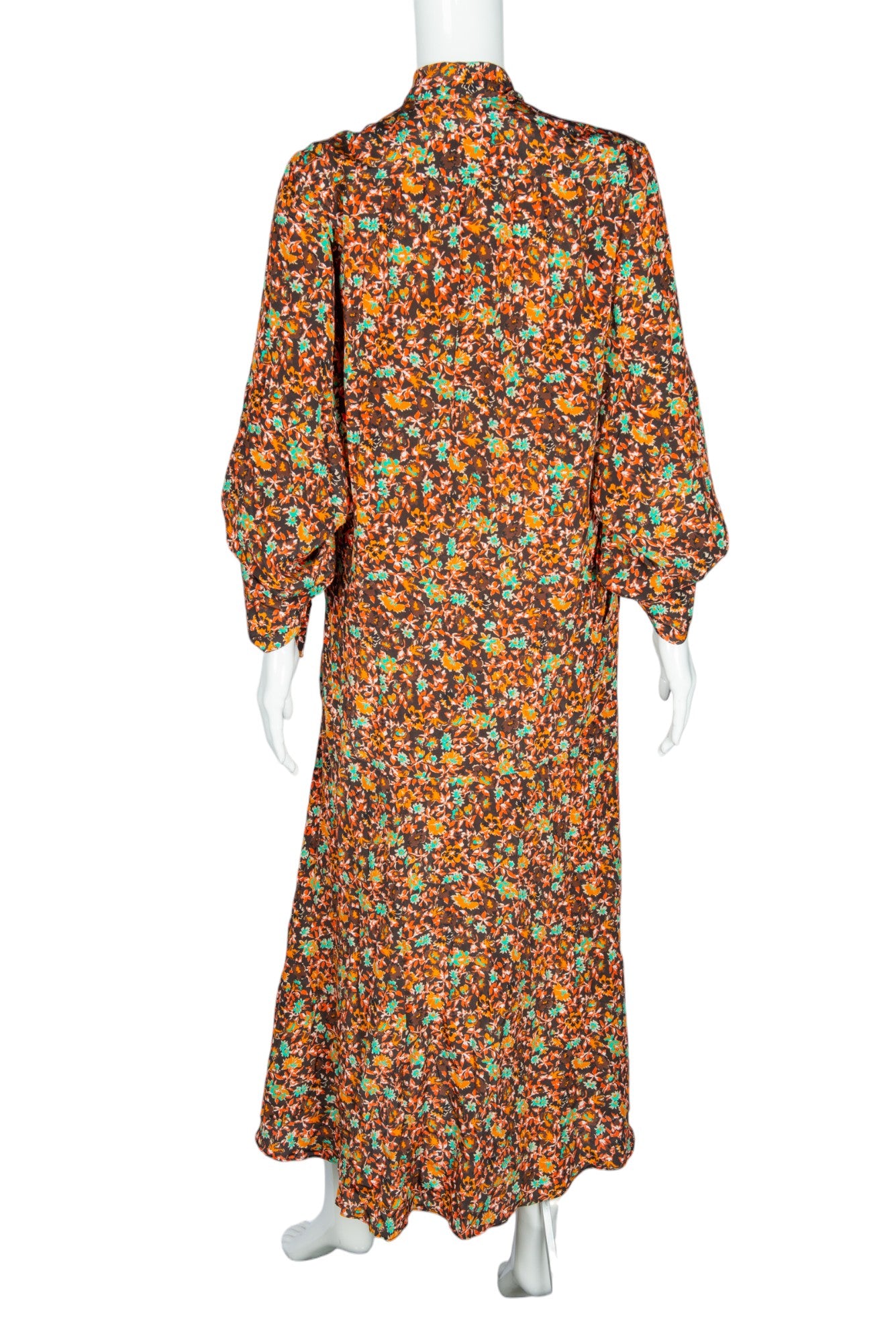 VICTORIA BECKHAM Multicolor Silk Floral Printed Midi Dress Size XS
