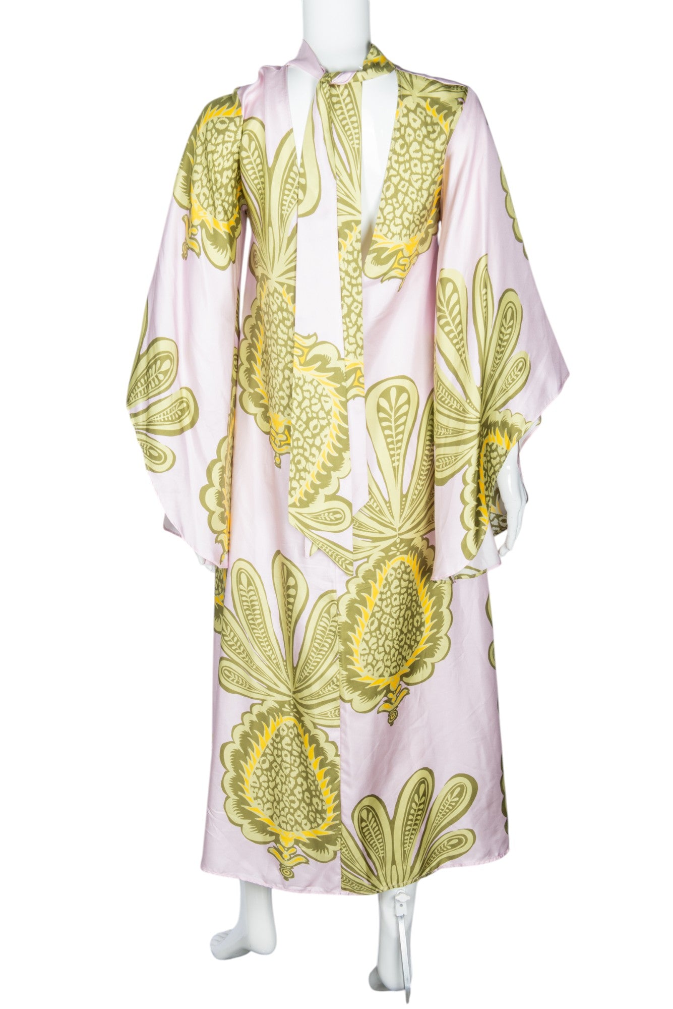 LA DOUBLE J Pink Silk Printed Magnifico Midi Dress Size XS