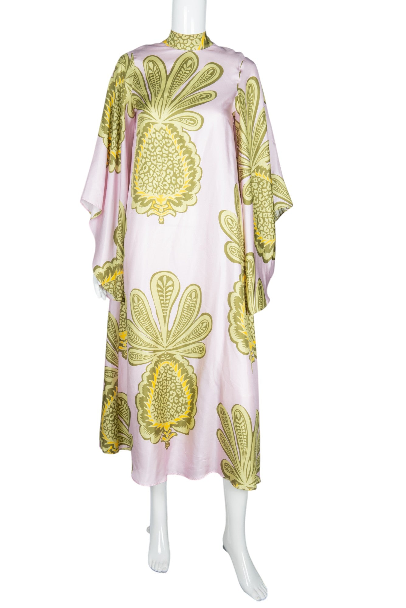 LA DOUBLE J Pink Silk Printed Magnifico Midi Dress Size XS