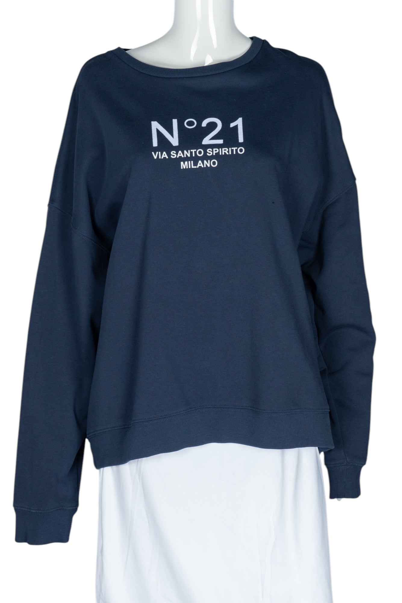 Nº21 Navy Blue Cotton Logo Sweatshirt Size XL