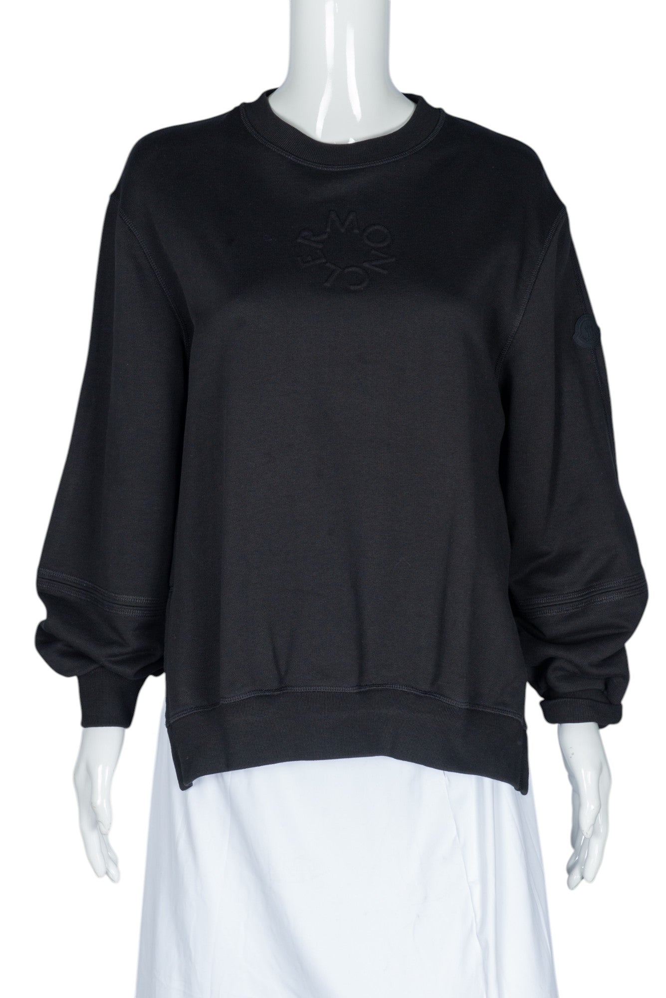 MONCLER Black Cotton Logo Sweatshirt Size S