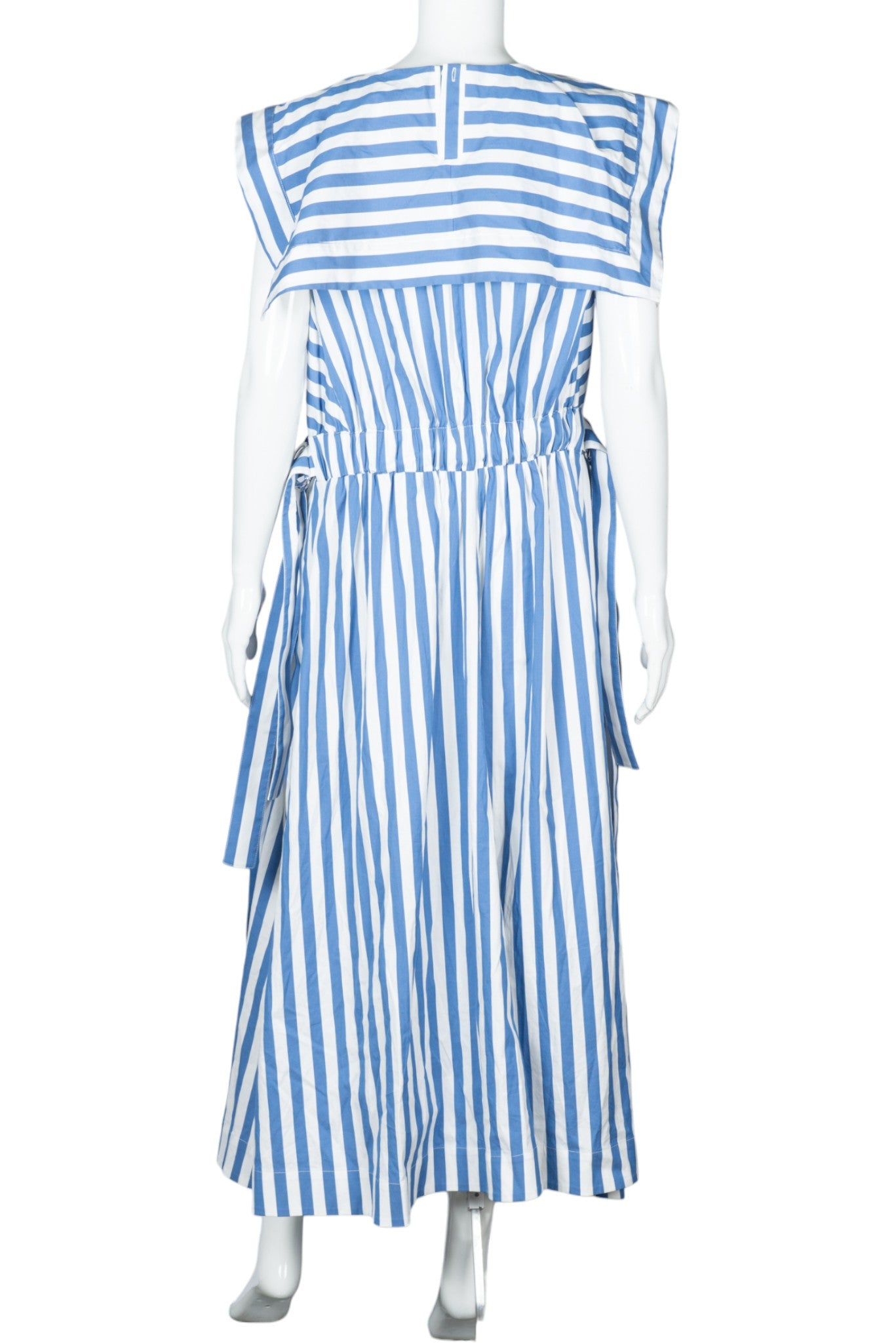 3.1 PHILLIP LIM Blue Striped Asymmetric Midi Dress Size L