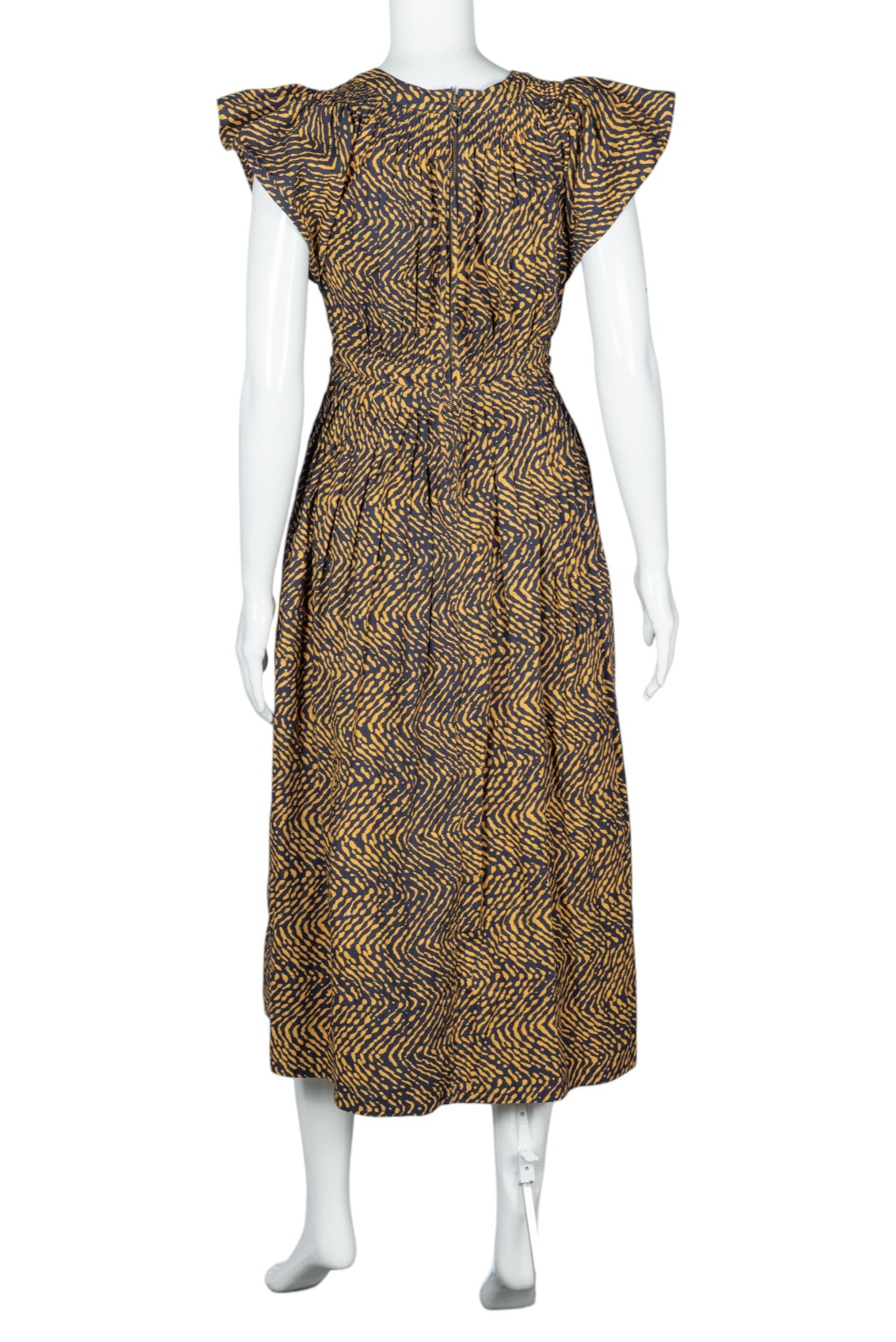 ULLA JOHNSON Brown Cotton Printed Midi Dress Size XS