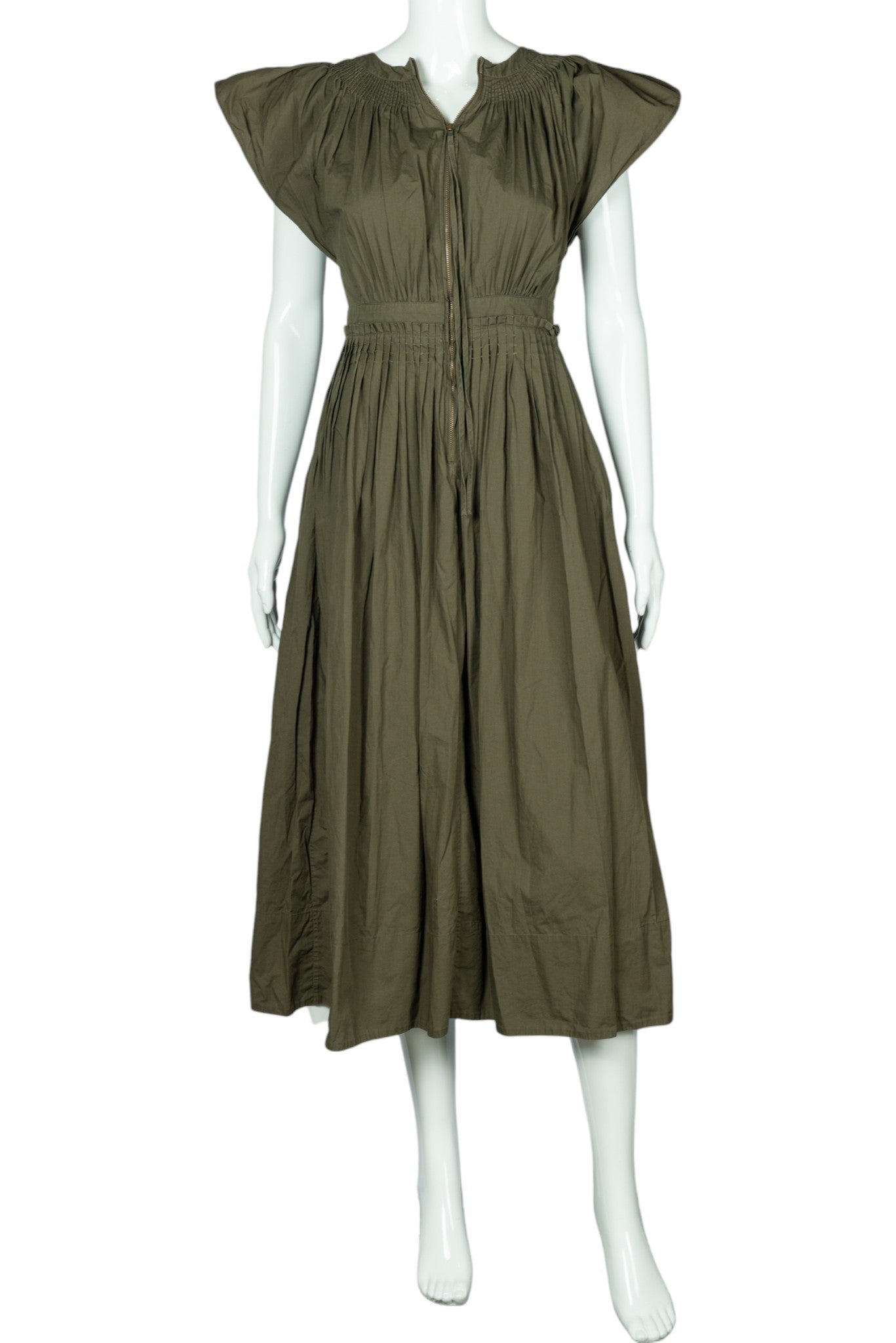 ULLA JOHNSON Green Midi Dress Size S