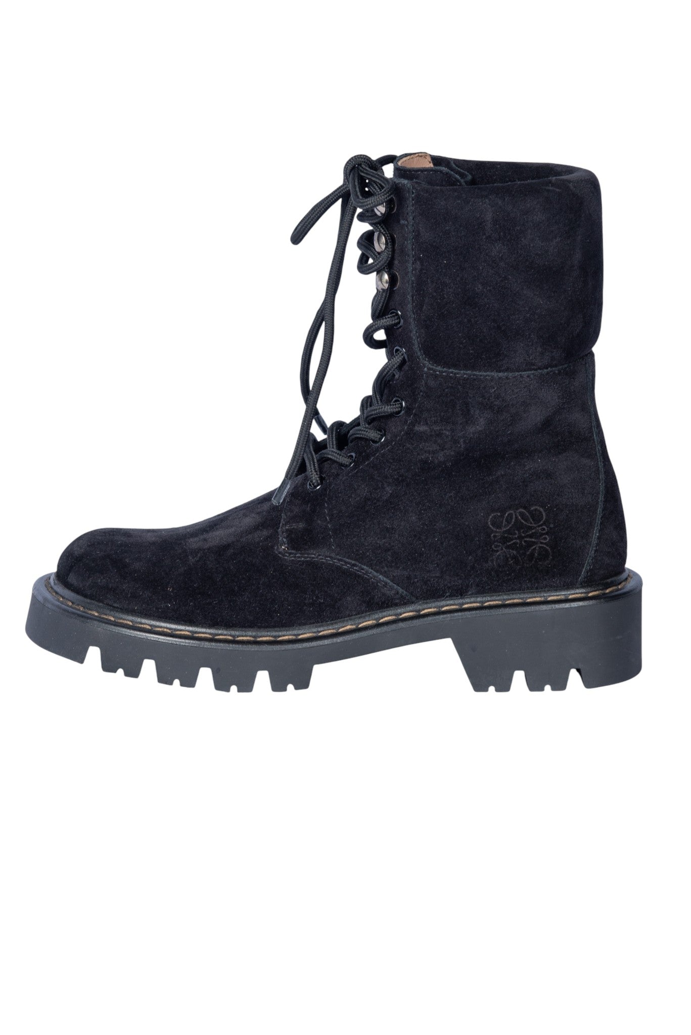 LOEWE Black Suede Sierra Ankle Boots Size 37