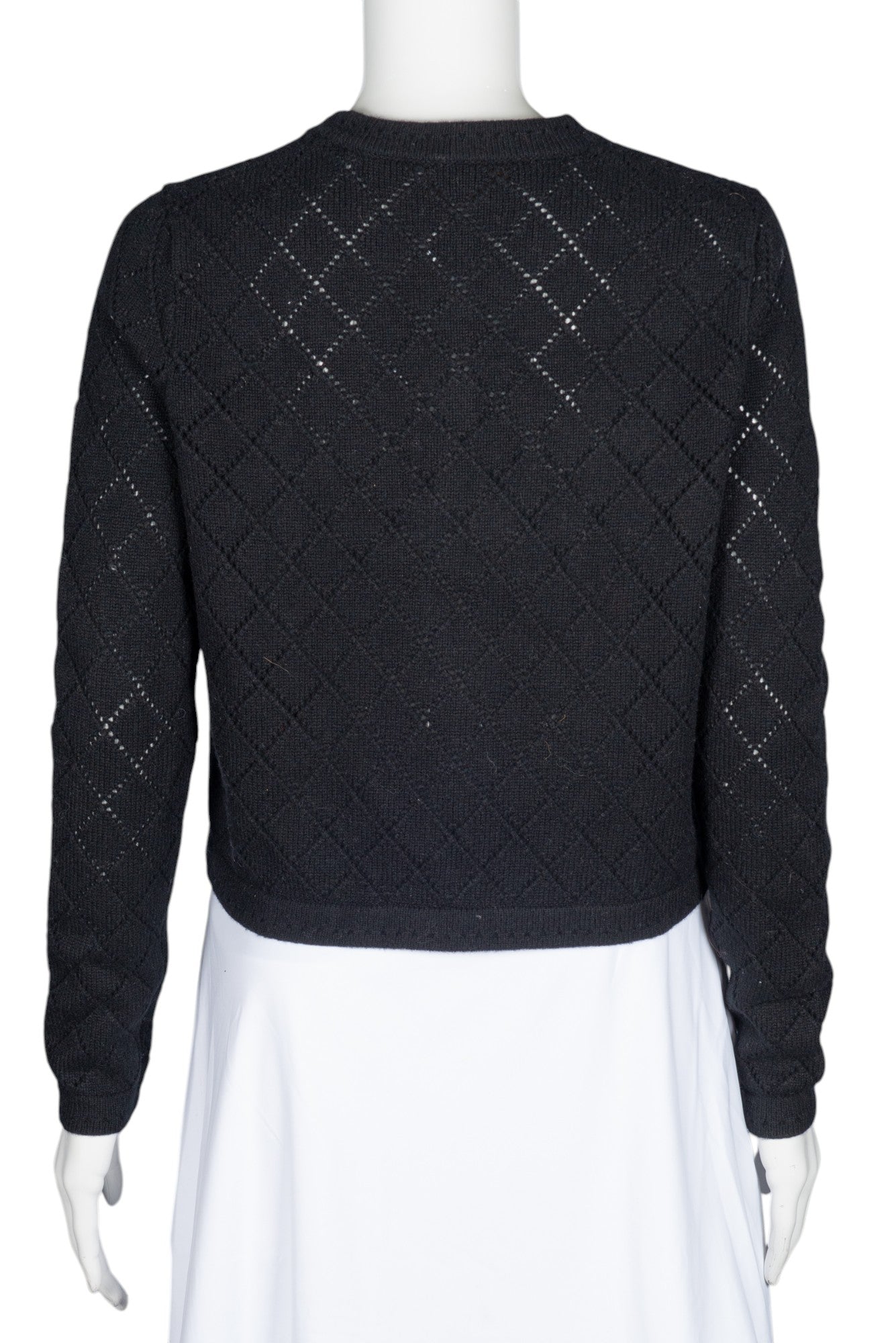 ZIMMERMANN Black Wool Pointelle Cardigan Size S
