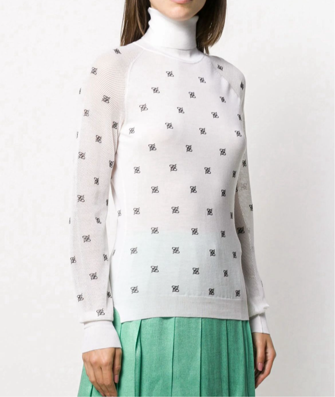 FENDI Logo Turtleneck Sweater Size M