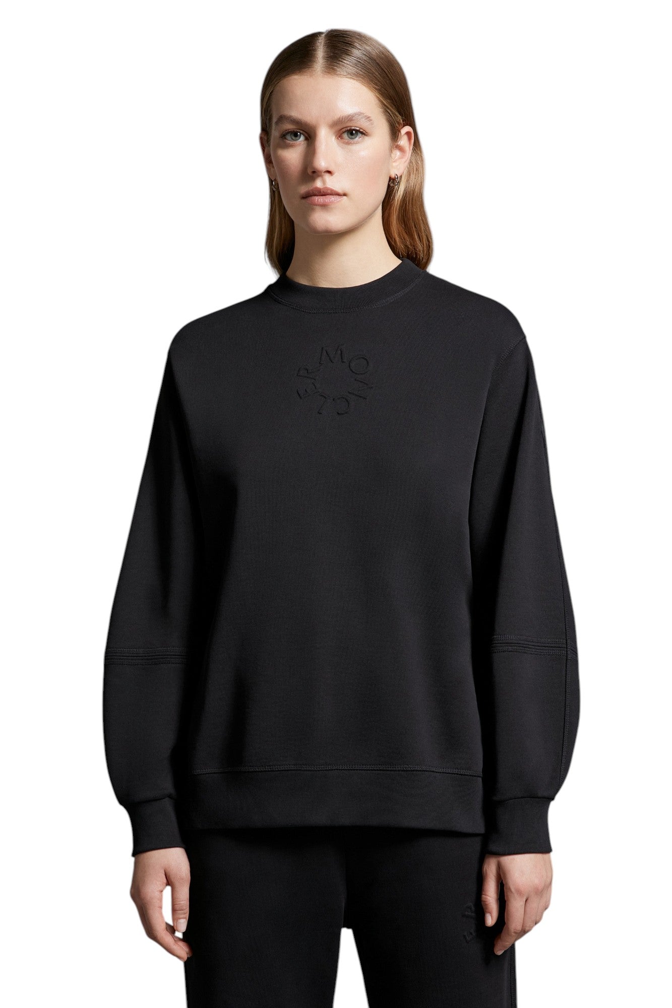 MONCLER Black Cotton Logo Sweatshirt Size S