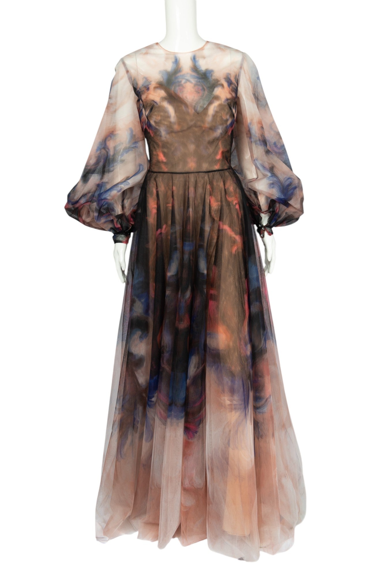 SAIID KOBEISY Tulle Printed Gown Size M