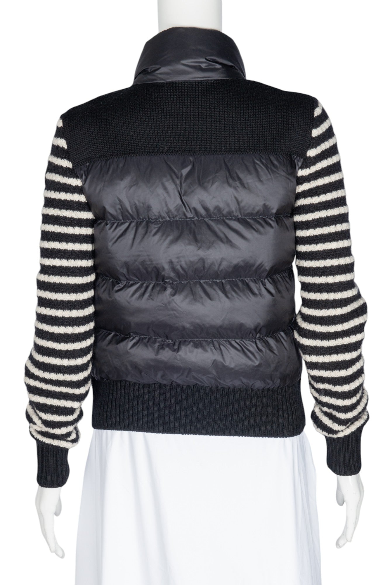MONCLER Black Wool Blend Striped Jacket Size XS