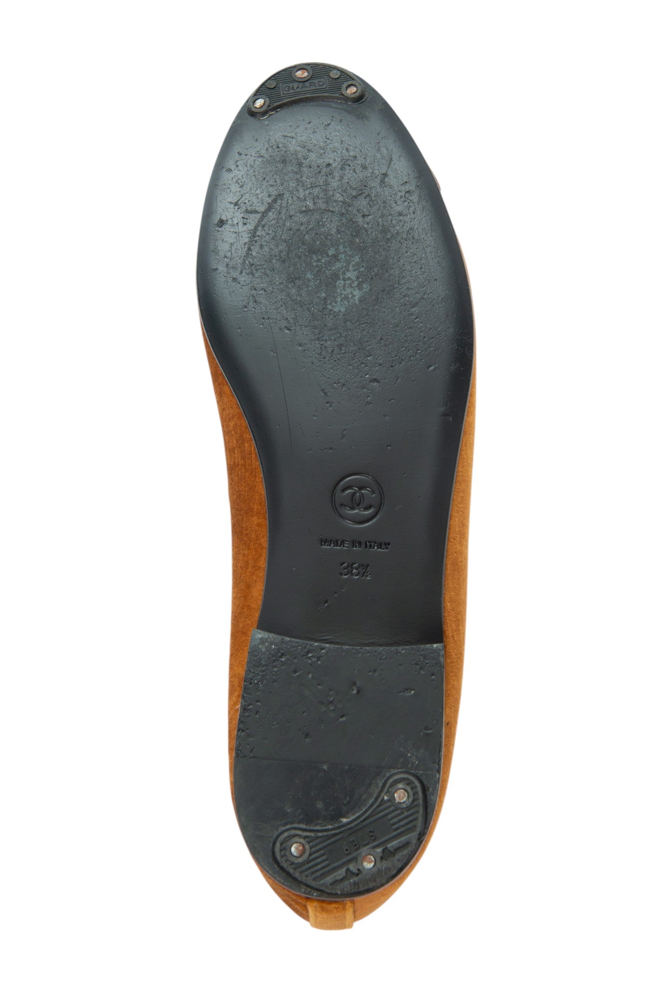 CHANEL Brown Velvet CC Logo Ballet Flats Size 39.5