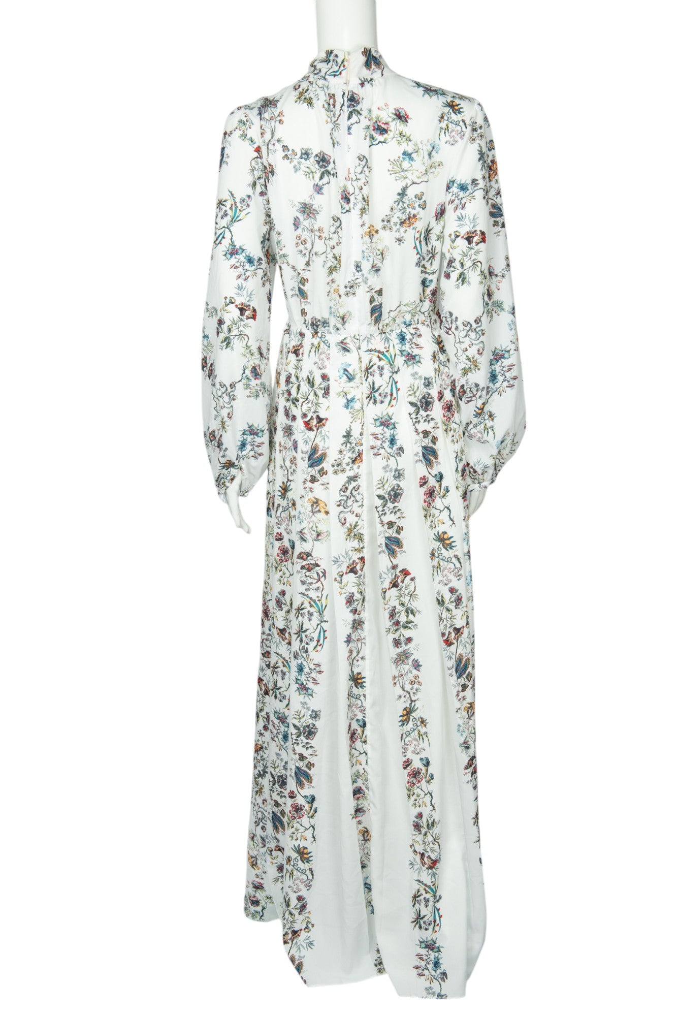 ADAM LIPPES White Floral Print Maxi Gown Dress Size S