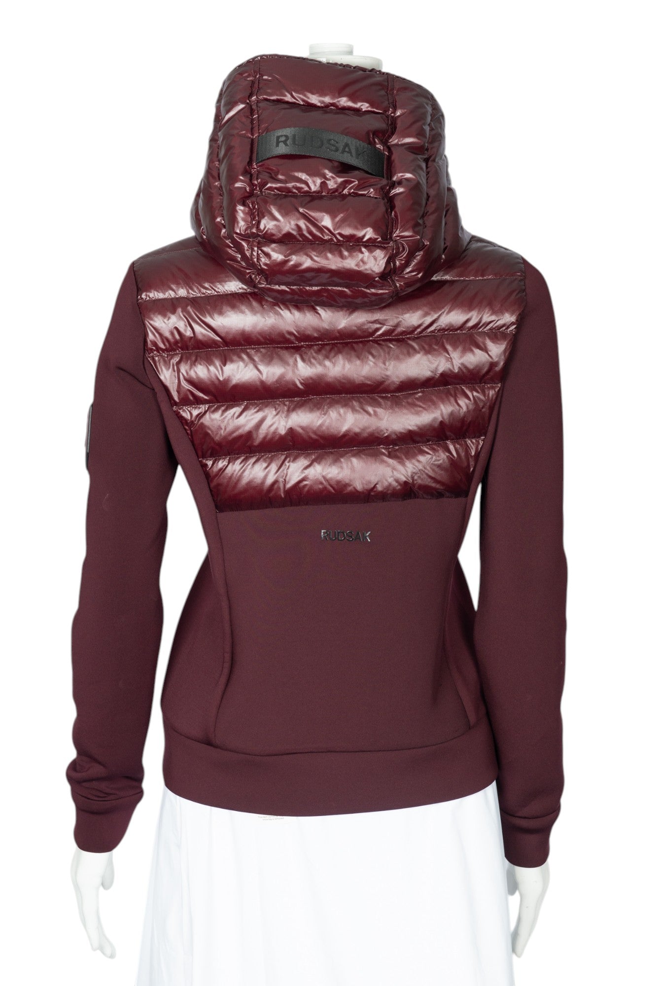 RUDSAK Burgundy Nylon Down Hooded Jacket Size S