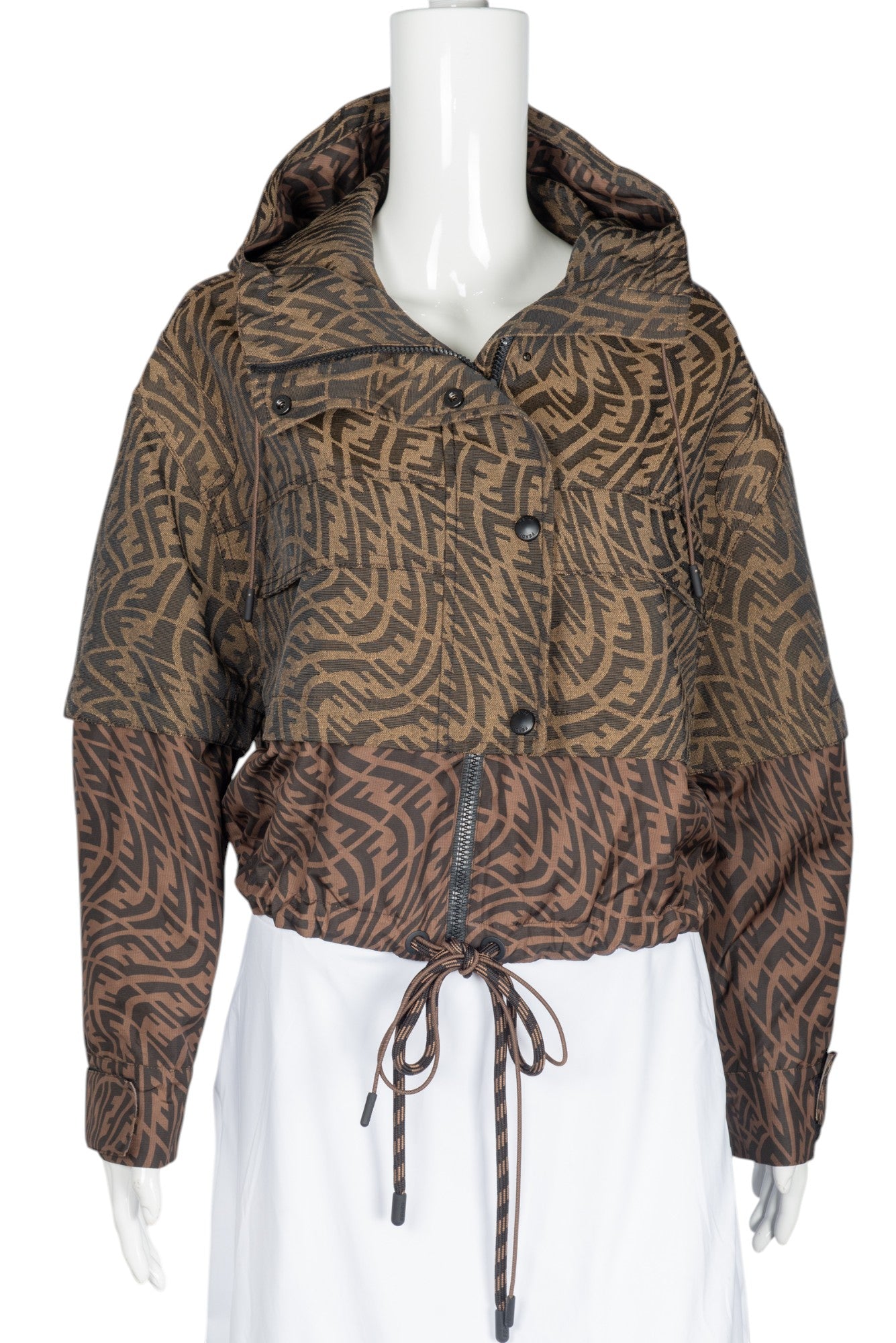 FENDI Brown FF Vertigo Jacket Size XS