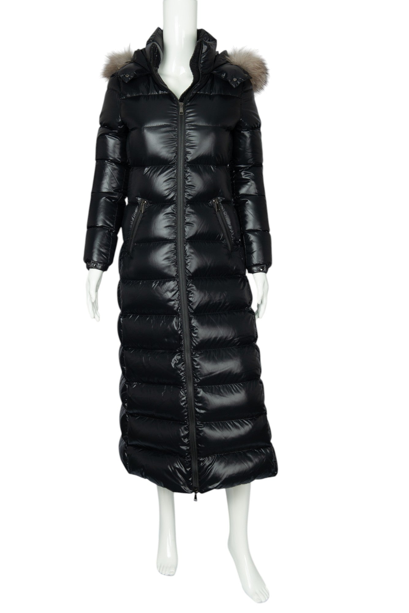 MONCLER Black Quilted Hudson Down Coat Size XS