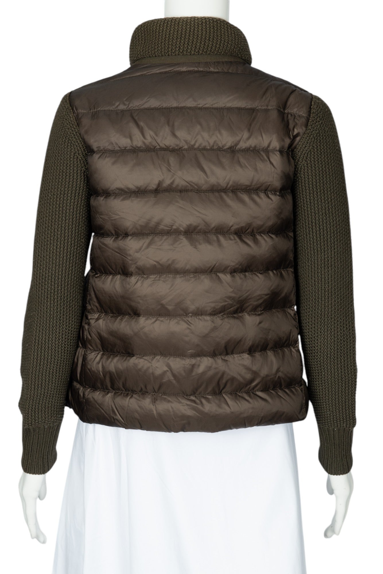 MONCLER Green Wool Knit Padded Jacket Size S