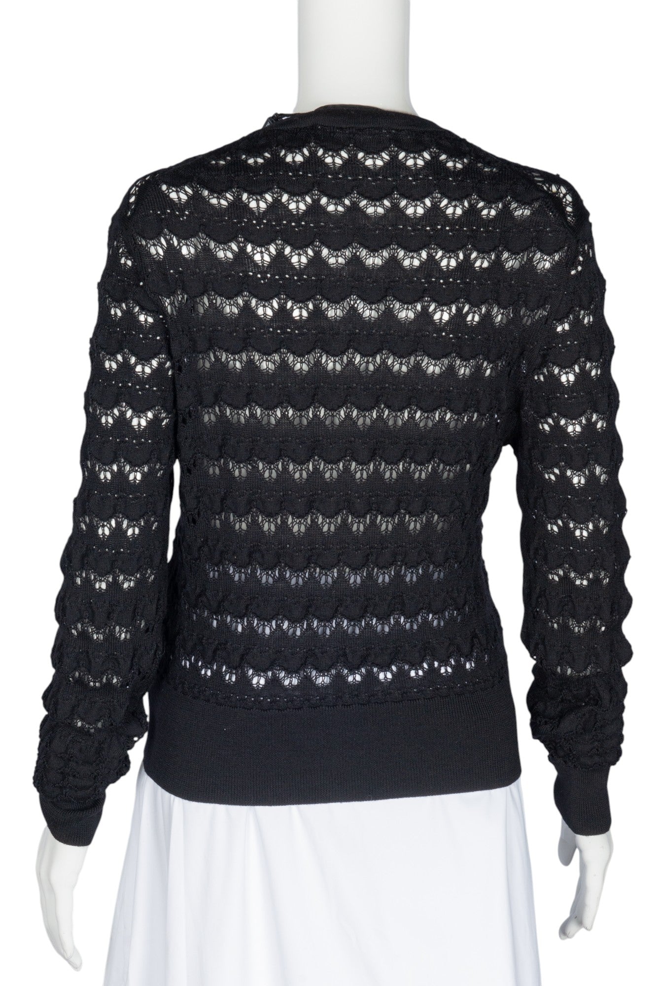 DOLCE & GABBANA Black Virgin Wool Cardigan Size M