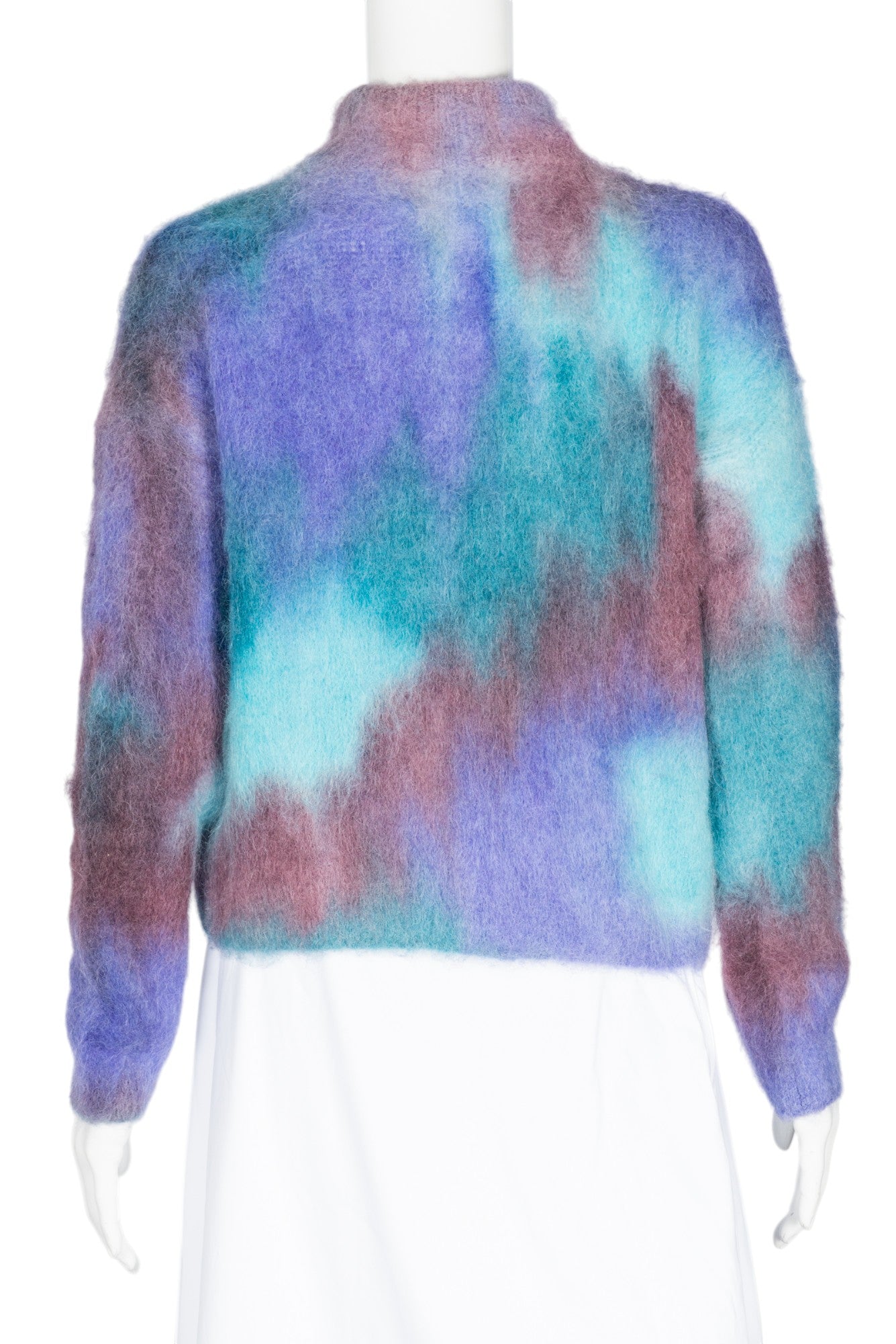 PINKO Blue Alpaca Tie-Dye Print Sweater Size S