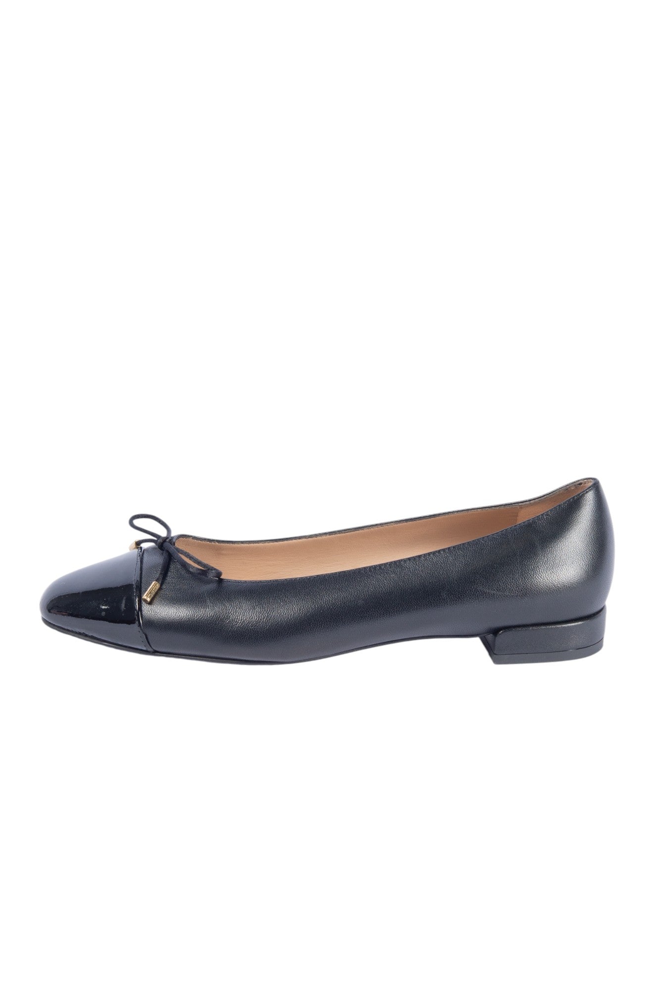 STUART WEITZMAN Black Leather Bow Accent Ballet Flats Size 38