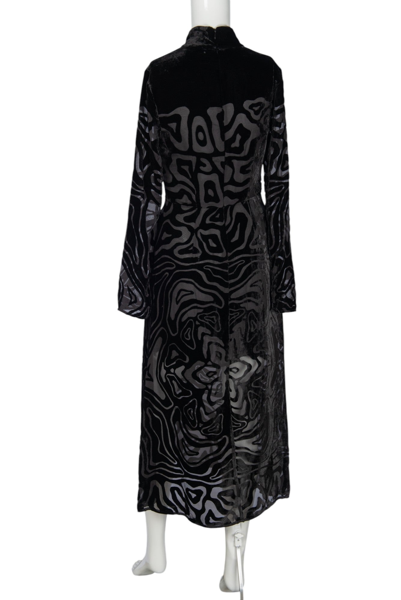 ULLA JOHNSON Black Velvet Lace Helena Midi Dress Size XS