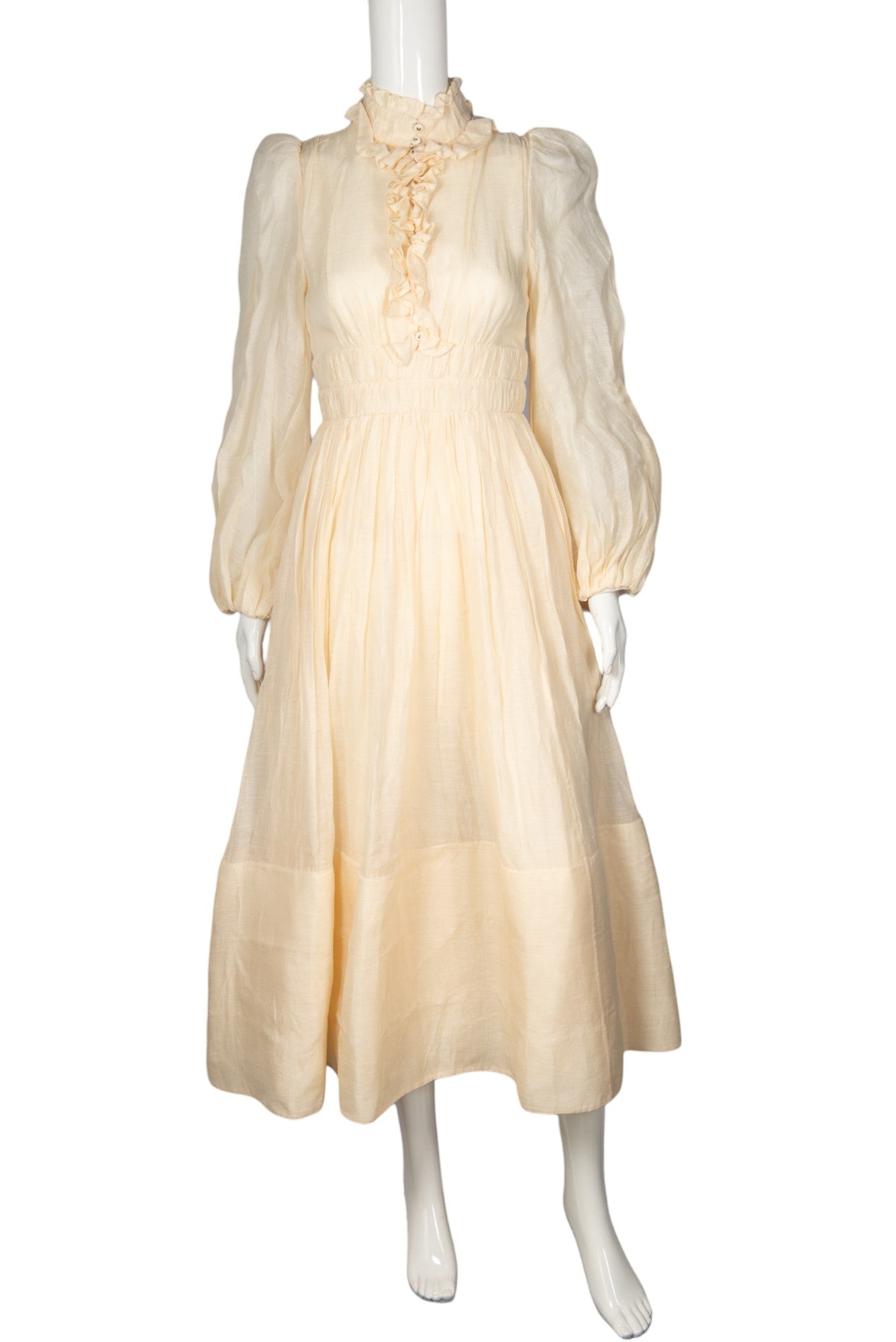ZIMMERMANN Linen Wild Botanica Midi Dress Size XS
